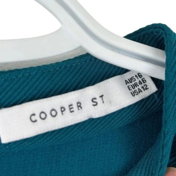 Cooper St. teal mock neck quarter sleeve midi dress size 12 - Picture 5 of 6
